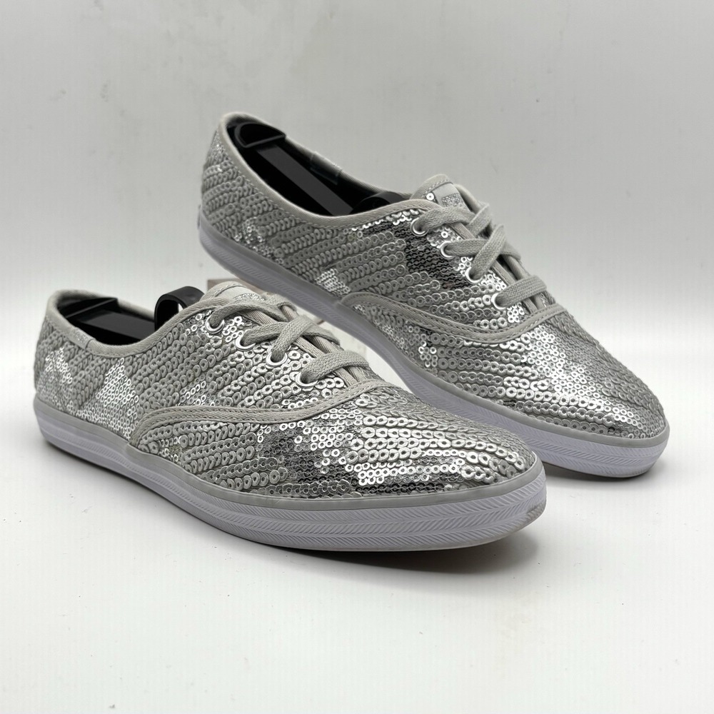 Keds Womens Champion Glitter Sneaker White Size 7.5 WF 54261